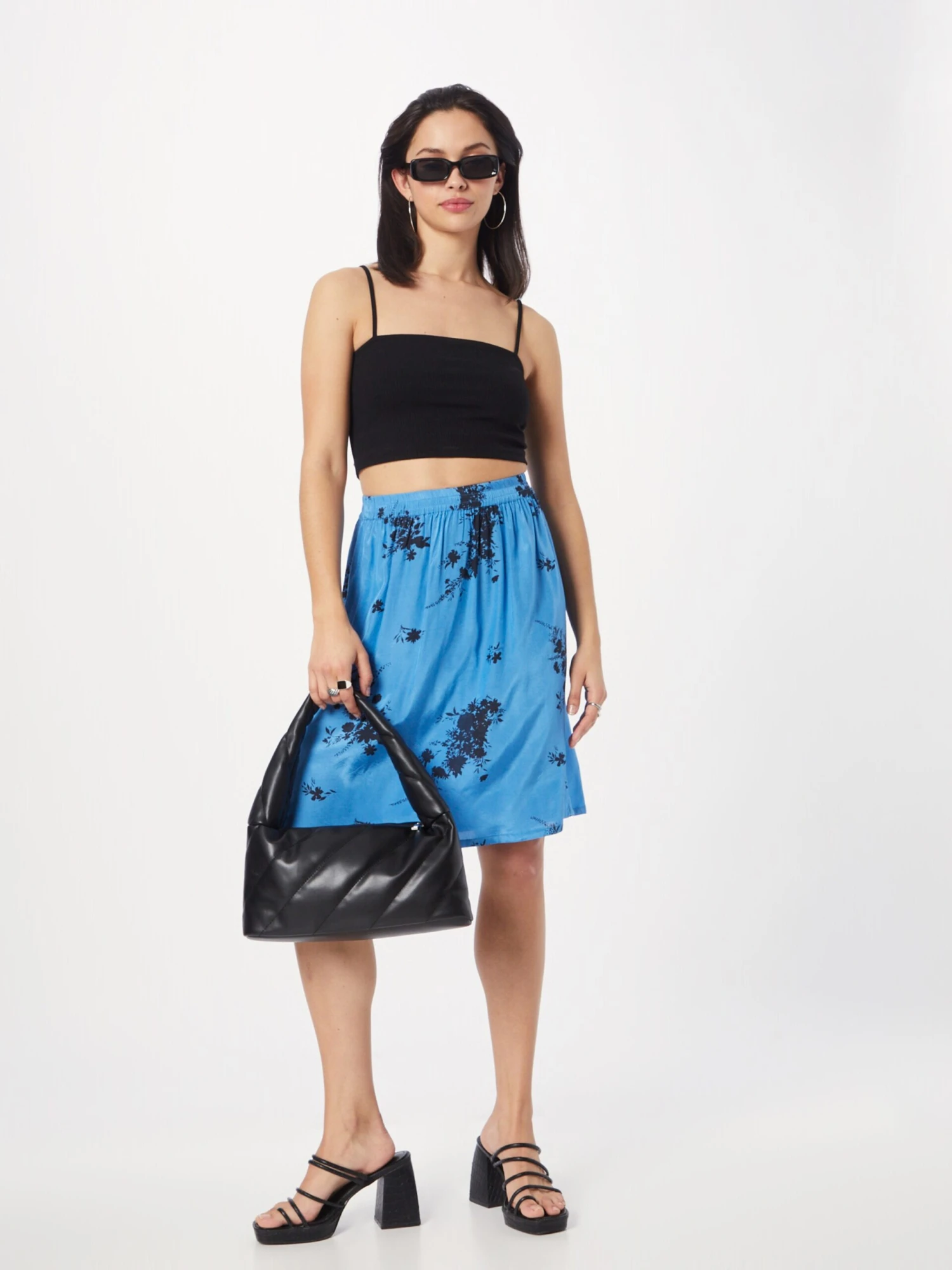 Kaffe Midi-nederdele Nederdel Gilla Kvinder Natblå / Himmelblå 5 Kaffe Midi-nederdele Nederdel Gilla Kvinder Natblå / Himmelblå - Billede 5