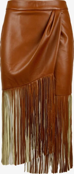 Lædernederdele Nederdel Kvinder Rustbrun